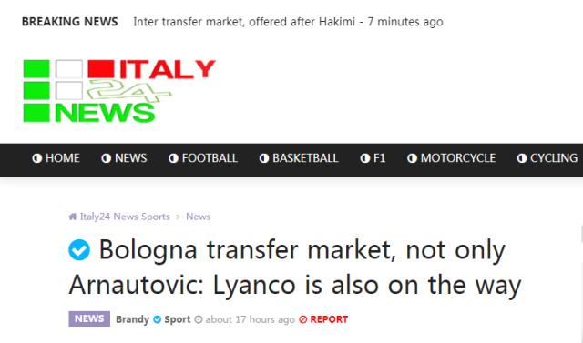 od体育在线登录-意媒曝博洛尼亚“中超顶薪”强挖阿瑙 但还需一条件